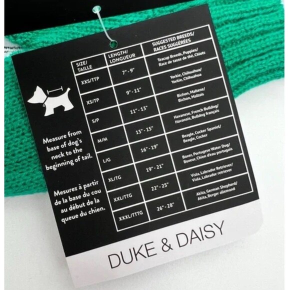 Christmas Dog Sweater Duke & Daisy Size Large Merry Woofmas Green Photo Shoot - Picture 7 of 7